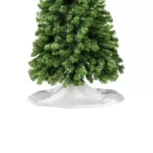 Image of White Long Smooth Faux Fur Tree Skirt