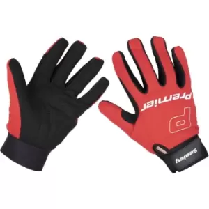 Image of PAIR Padded Mechanics Gloves - XL - Washable Workshop Power Tool Gloves