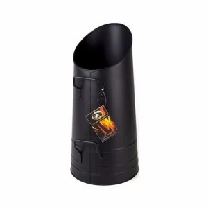 Image of CoalBrooke Tall Fireside Black Iron Coal Log Hod Storage Shuttle With Handle