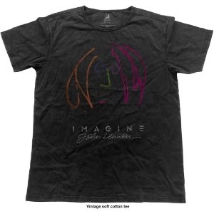 Image of John Lennon - Self Portrait Vintage Unisex Medium T-Shirt - Black