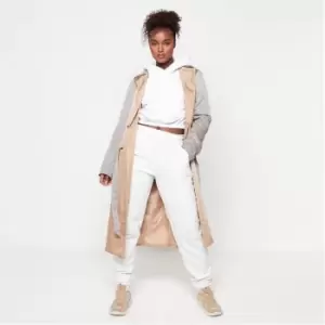 Missguided Check Splice Double Breasted Trench Coat - Multi