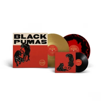 Image of Black Pumas - Black Pumas Black/Red Marble Vinyl