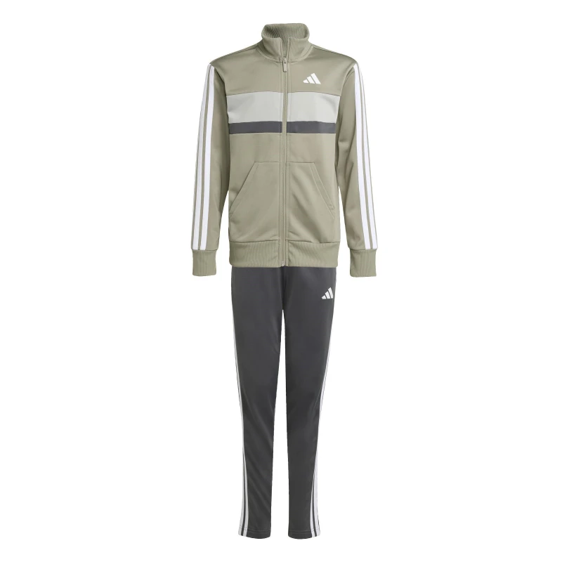 Image of adidas Seasonal Essentials Tiberio 3-Stripes Tricot Track Suit Kids boys's in Grey