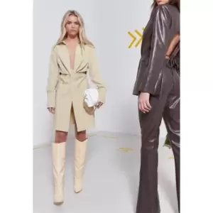 Image of Missguided Out Front Ls Open Front Blazer - Green