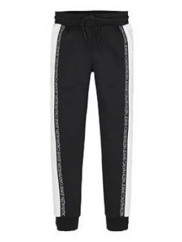 Image of Calvin Klein Jeans Boys Colour Block Sweatpants - Black, Size 14 Years