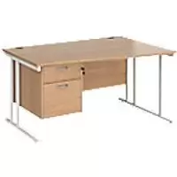 Image of Dams International Wave Desk MC14WRP2WHB 1,400 x 725 x 800 - 990 mm