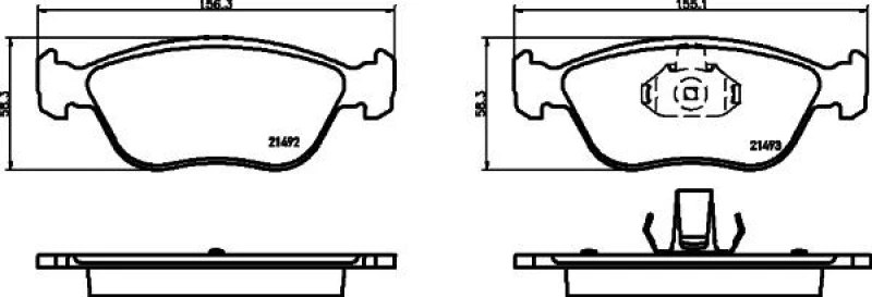 Image of HELLA Brake pad set HELLA 8DB 355 032-971