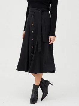 Image of Whistles Marissa Button Through Skirt - Black