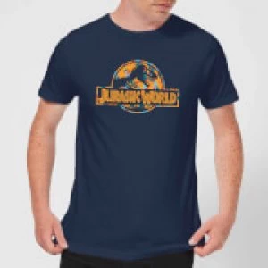 Image of Jurassic Park Logo Tropical Mens T-Shirt - Navy - L