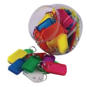 image of Kevron Plastic Clicktag Key Tag Large Assorted Tub Pack of 70 ID30AC70