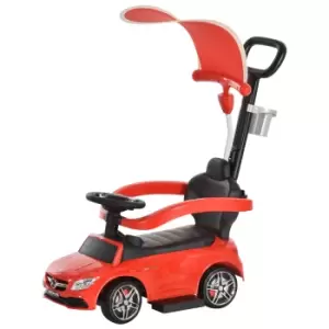 image of Reiten Kids 3-in-1 Ride On Push Car for Toddlers with Canopy - Red