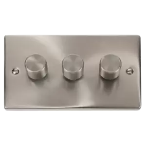 Image of Click Scolmore Deco 3 Gang 400W-VA 2 Way Resistive-Inductive Dimmer Switch - VPSC153