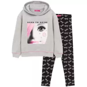Image of Barbie Girls Hoodie And Leggings Set (3-4 Years) (Grey/Black/White)