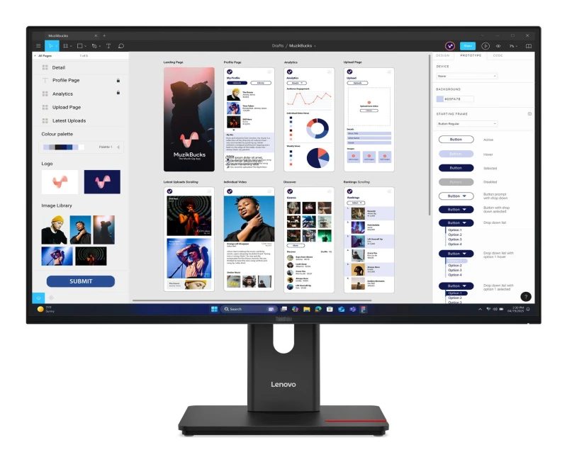 Image of Lenovo ThinkVision T32UD-40 Monitor 64B0GAT1UK