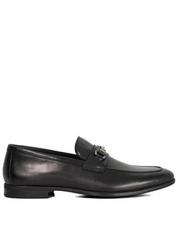 Image of Dune London Dune London Men Wide Fit 'Seymore' Leather Loafers in Black Size: 7 Black 7 Male 5050808807399