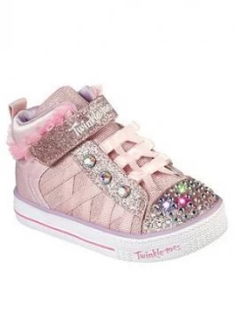 Image of Skechers Toddler Girl Shuffle Lites Lighted High Top Trainer - Pink