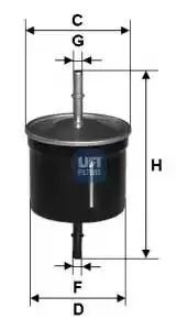 Image of UFI 31.811.00 Fuel Filter Petrol