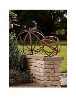 Image of Cox & Cox Set Of 2 Rusty Sphere Decorations