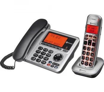 image of AMPLICOMMS BigTel 1480 Corded Phone & Cordless Extension Handset