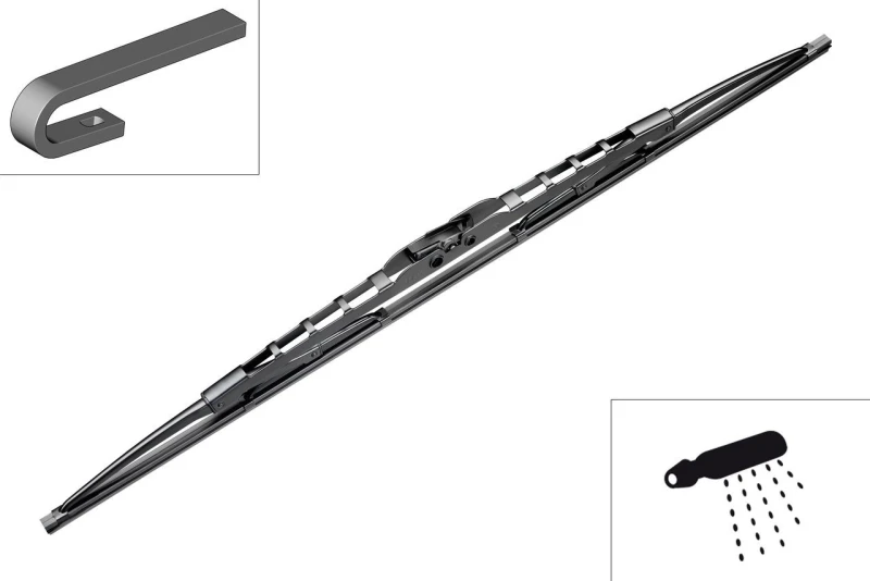 Image of Bosch 3 397 004 080 Wiper blade 700mm, Standard, with integrated washer fluid jet Wiper Blade (298)