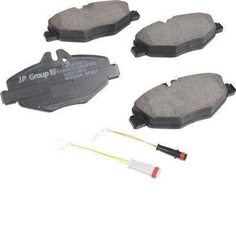 Image of JP GROUP 1363600810 Brake pad set JP Front Axle, incl. wear warning contact Brake Pad Set,disc brake (402)