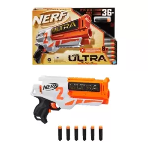 image of Nerf Ultra Two Motorized Blaster with Fast-Back Reloading & 6 Nerf Ultra Darts (Compatible Only with Nerf Ultra Darts)