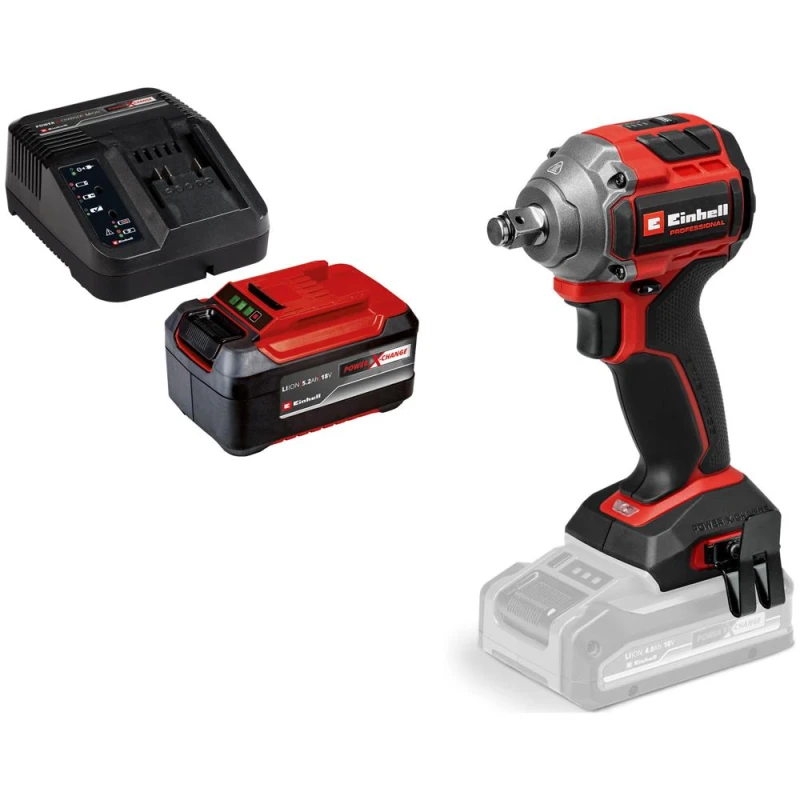 Image of Einhell Professional TP-CW 18/260-C Li BL 18v Cordless Brushless 1/2" Impact Wrench 1 x 5.2ah Li-ion Charger No Case TP-CW 18/260-C Li BL