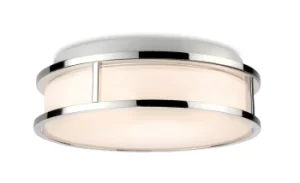 image of Adelaide Bathroom Cylindrical LED Flush Ceiling Fitting Chrome with Opal White Glass IP44