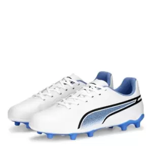 image of Puma King Match.3 Juniors Firm Ground Football Boots - White