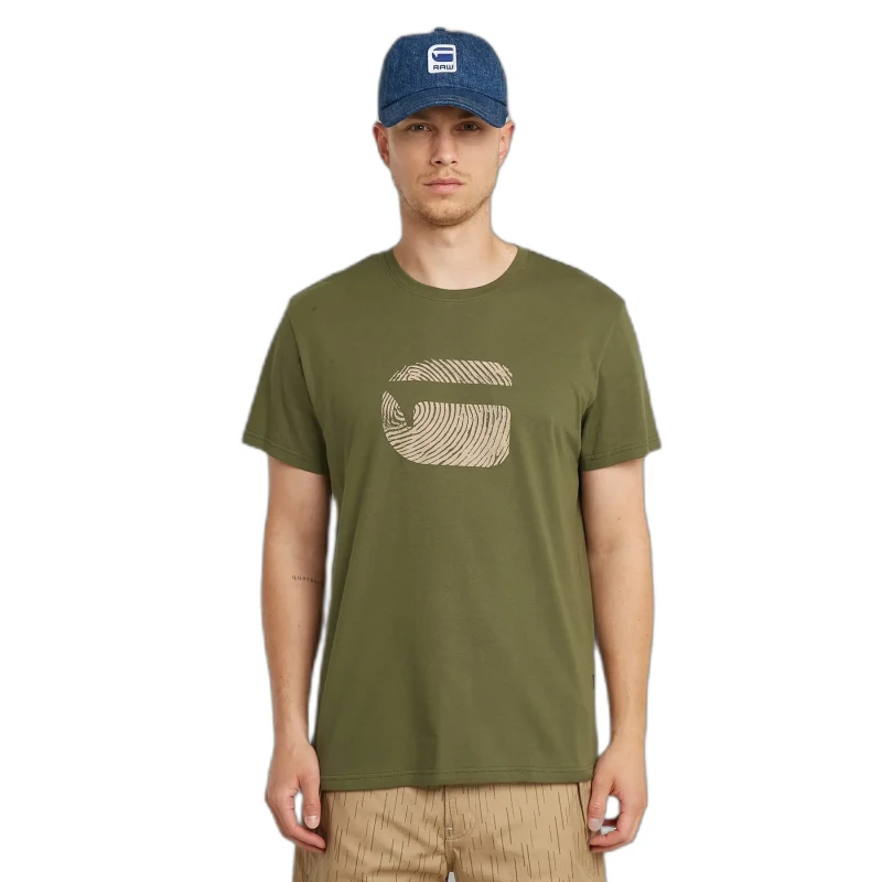 Image of G-Star T-Shirt G-Star Finger Print Burger Vert Unisex L
