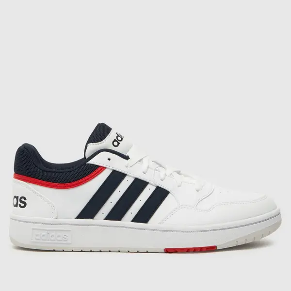 Image of adidas hoops 3.0 trainers in white & navy White/Navy UK 10 (EU 44?)