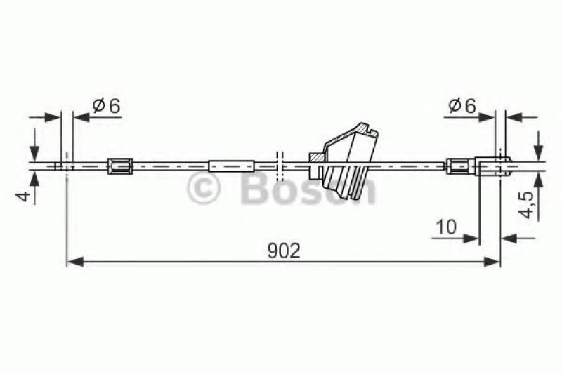 Image of Handbrake cable Bosch 1 987 477 349