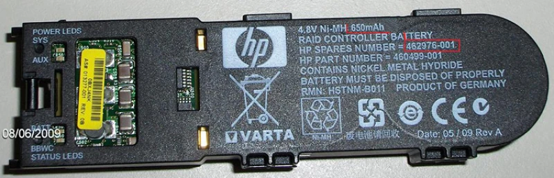 Image of HPE 462976-001 storage device backup battery RAID controller Nickel-Me