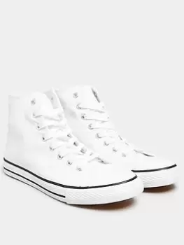 Long Tall Sally Canvas High Top Trainers - White, Size 10, Women