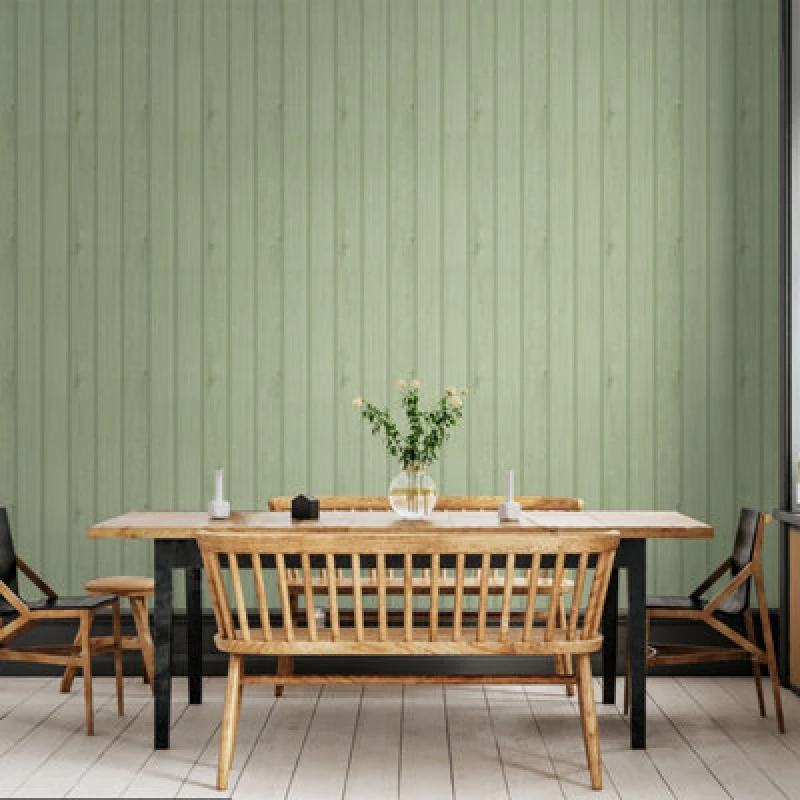 Image of Hoopla Walls Tongue And Groove- Sage (10M Wallpaper)