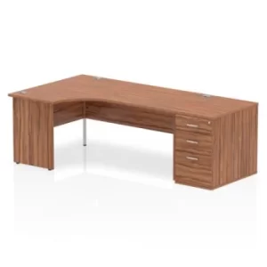 Image of Impulse 1800 Left Hand Panel End Workstation 800 Pedestal Bundle Walnut
