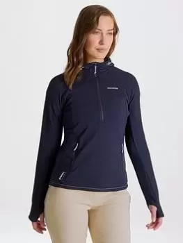 Image of Craghoppers Dynamic Hooded Half Zip Fleece Jacket - Navy, Size 12, Women