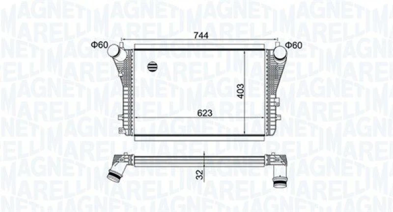 Image of MAGNETI MARELLI Intercooler MAGNETI MARELLI 351319204050