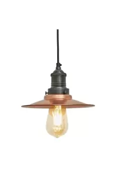 Image of Brooklyn Flat Pendant, 8 Inch, Copper, Pewter Holder