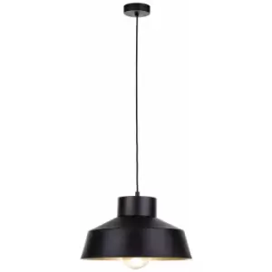 image of Keter Moon Dome Pendant Ceiling Light Black, Gold, 34cm, 1x E27