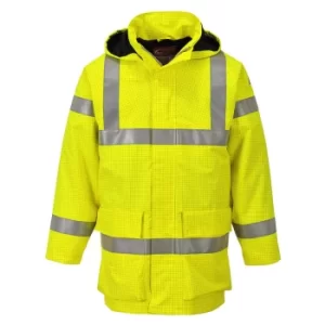 Image of Biz Flame Hi Vis Flame Resistant Rain Multi Lite Jacket Yellow 2XL