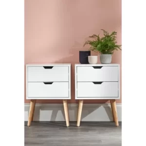 Image of Nyborg Pair of 2 Drawer Bedside Tables