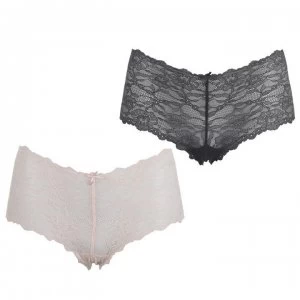 Dorina Lyla 2 Pack Hipster Briefs - Black/Nude