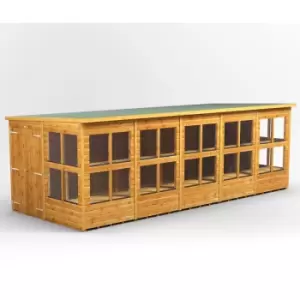 Image of Power Sheds - 20x8 Power Pent Double Door Potting Shed - Brown