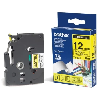 Image of Brother TZE-631 Laminated Tape - Black on Yellow
