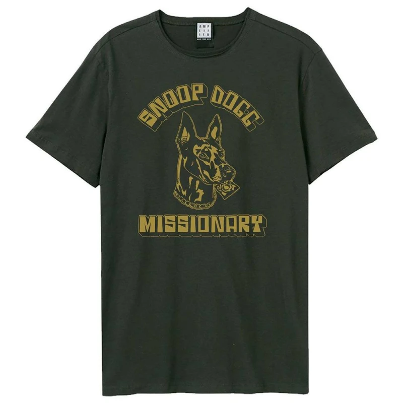 Image of Amplified Womens Missionary Snoop Dogg T-Shirt in Charcoal Size: Large Charcoal Female L