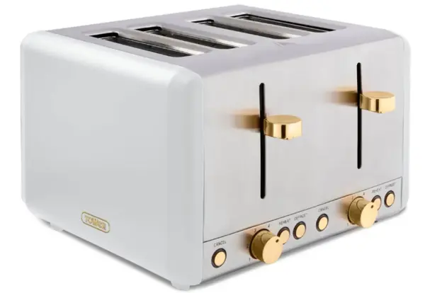 Image of Tower Cavaletto T20051WHT 4 Slice Toaster