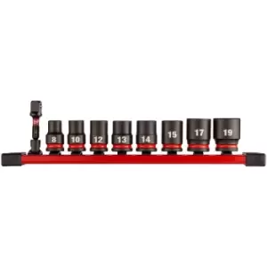 Image of 4932480454 8 Piece 3/8 Shockwave Impact Socket Set - Milwaukee