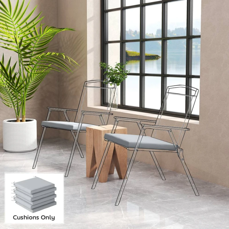 Image of OUTSUNNY Seat Cushions with Machine Washable Cover in Light Grey Light Grey Unisex