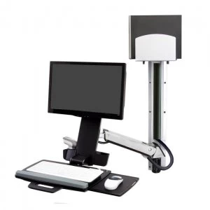 Image of Ergotron StyleView Sit-Stand Combo System With Medium Silver CPU Holde